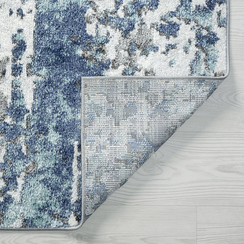 Trent Austin Design® Korth Performance Blue/Gray/Ivory Rug & Reviews